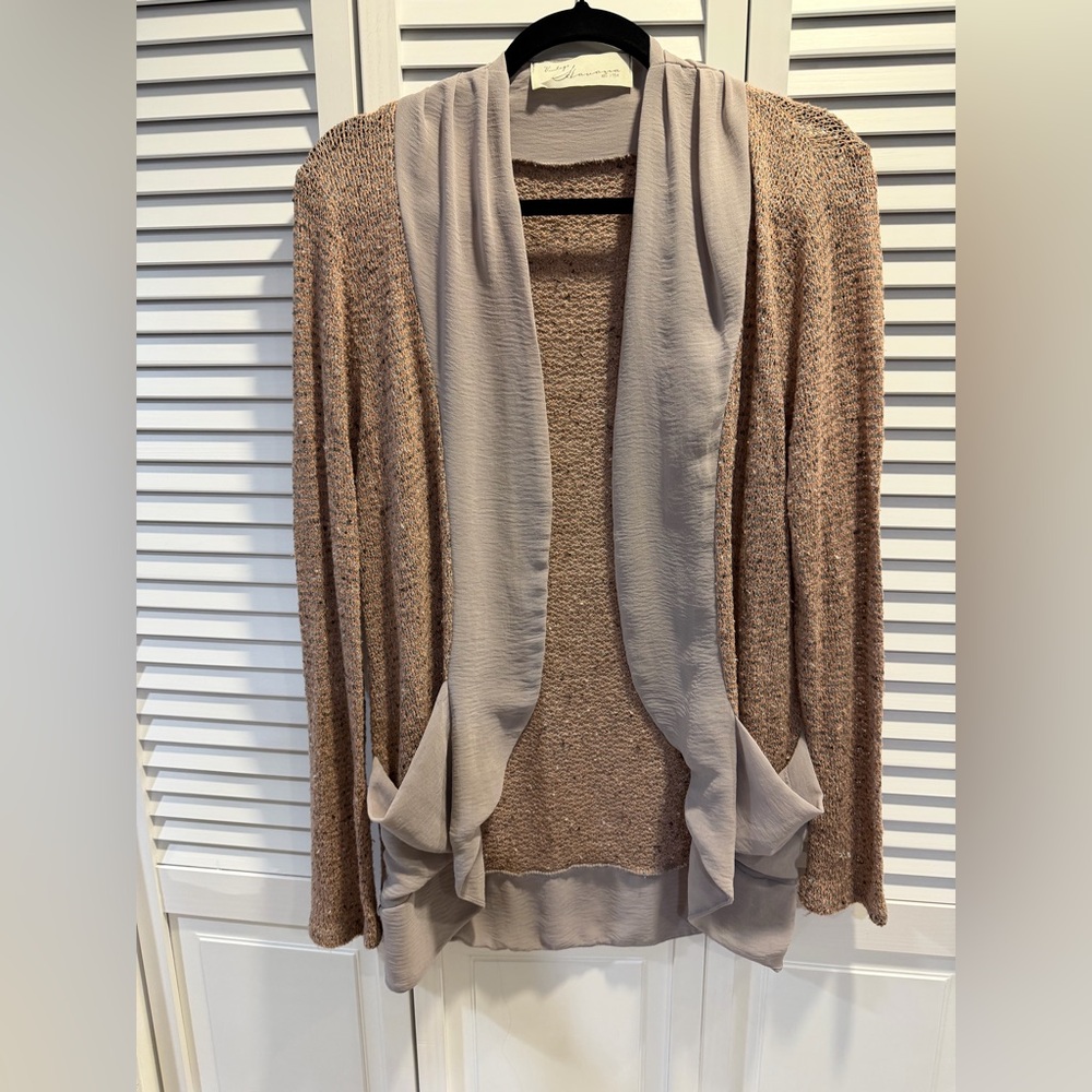 Vintage Havana Beige Textured Knit Cardigan